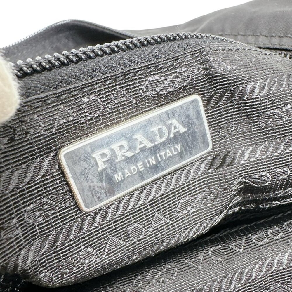 Prada Handbag Triangle Logo Tote Bag Black - Picture 14 of 15